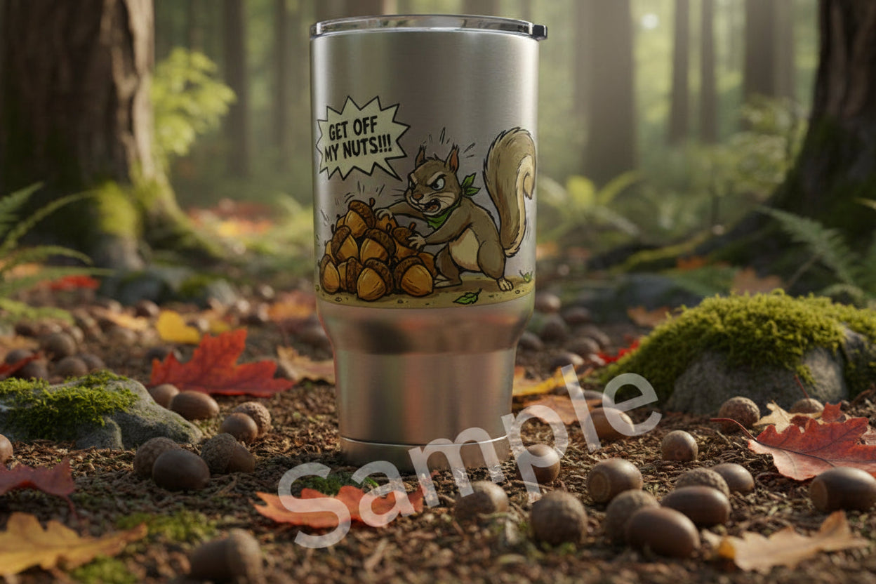Get off my Nuts Sticker 3in x 2in UV funny squirrel UV Resistant