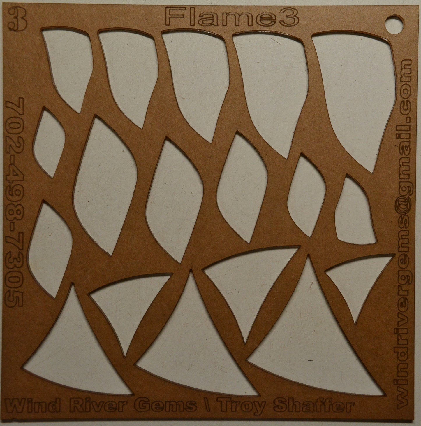 Lapidary template 3 - flame 3