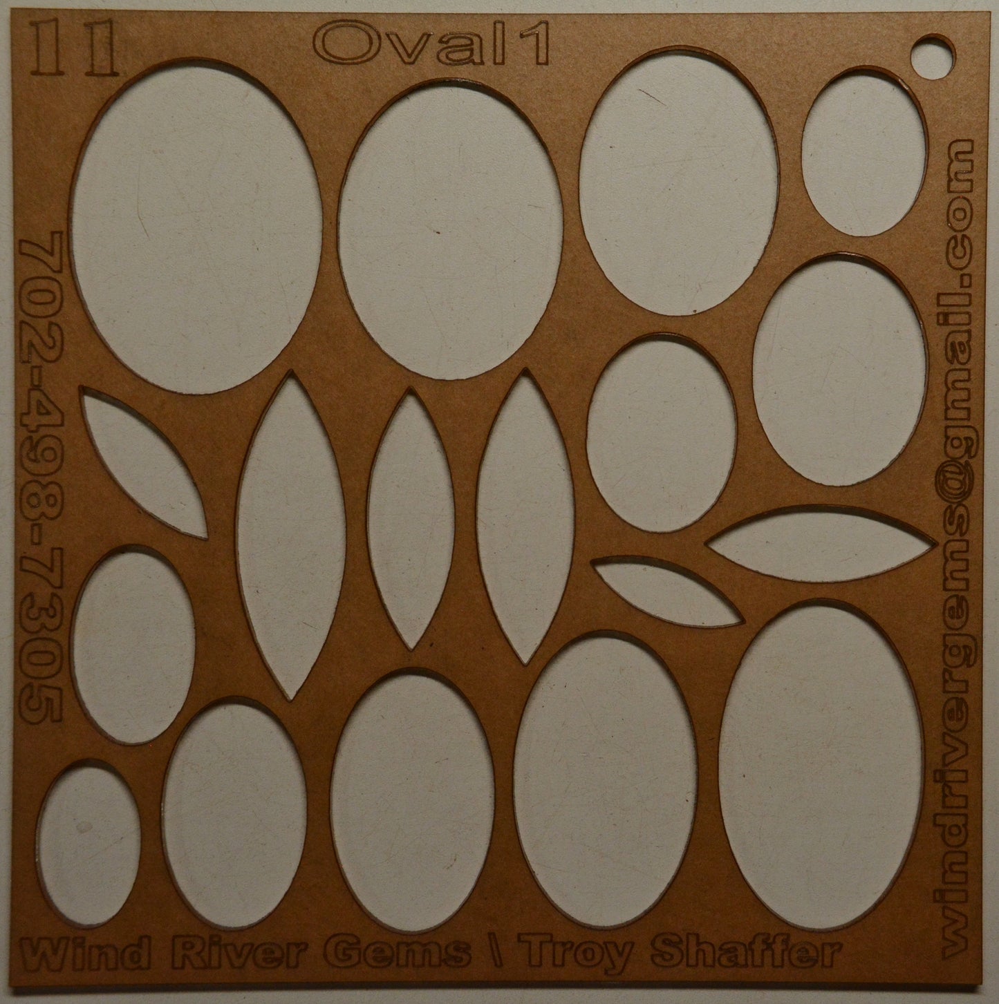 Lapidary template 11 - Oval 1