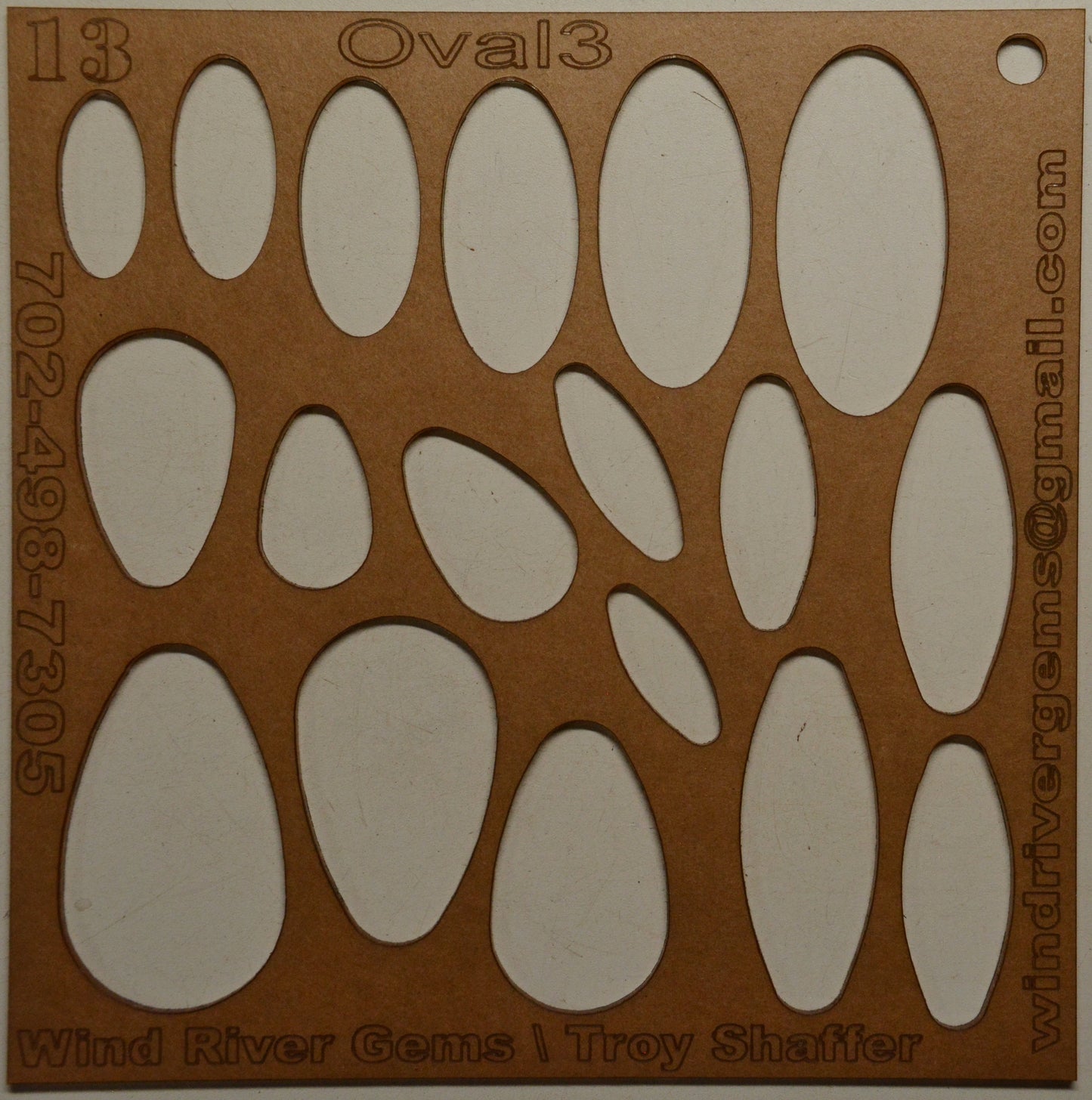 Lapidary template 13 - Oval 3