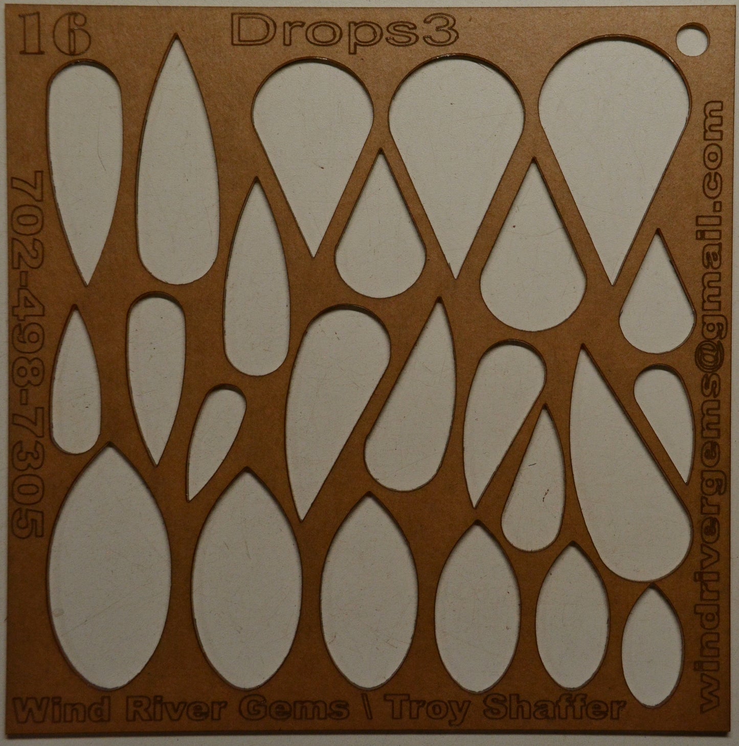 Lapidary template 16 - Drops 3
