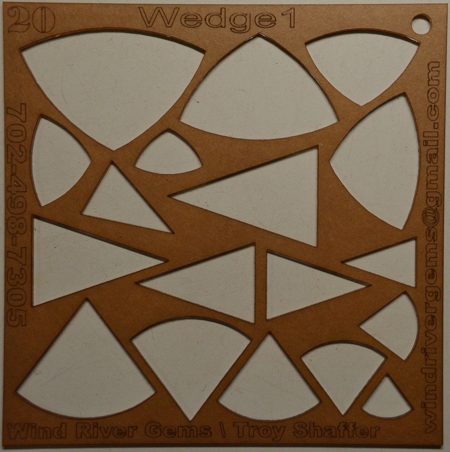 Lapidary template 20 - Wedge 1