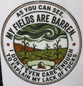 Barren Fields Sticker: Tumbler, Laptop Decal (3" Round)