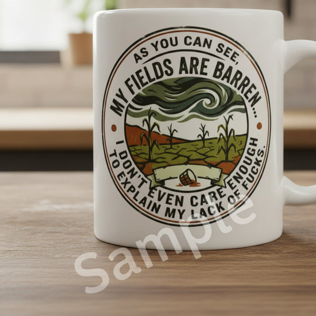 Barren Fields Sticker: Tumbler, Laptop Decal (3" Round)