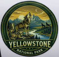Yellowstone National Park Wolf Sticker: 3" Round, UV Resistant, Tumbler Laptop Decal