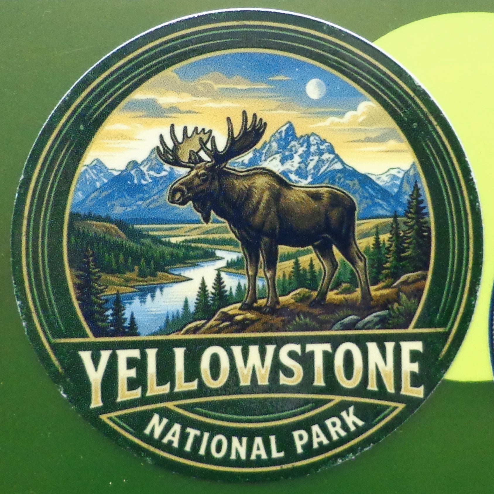 Yellowstone National Park Moose Sticker (3 inch Round) – UV Water-Resistant Decal