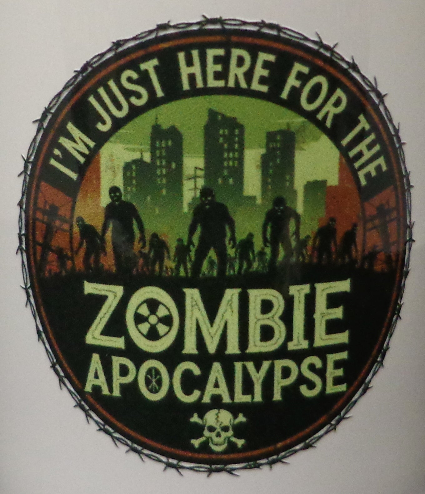 I'm just here for the Zombie Apocalypse Sticker 2.5in x 2.5in UV Resistant