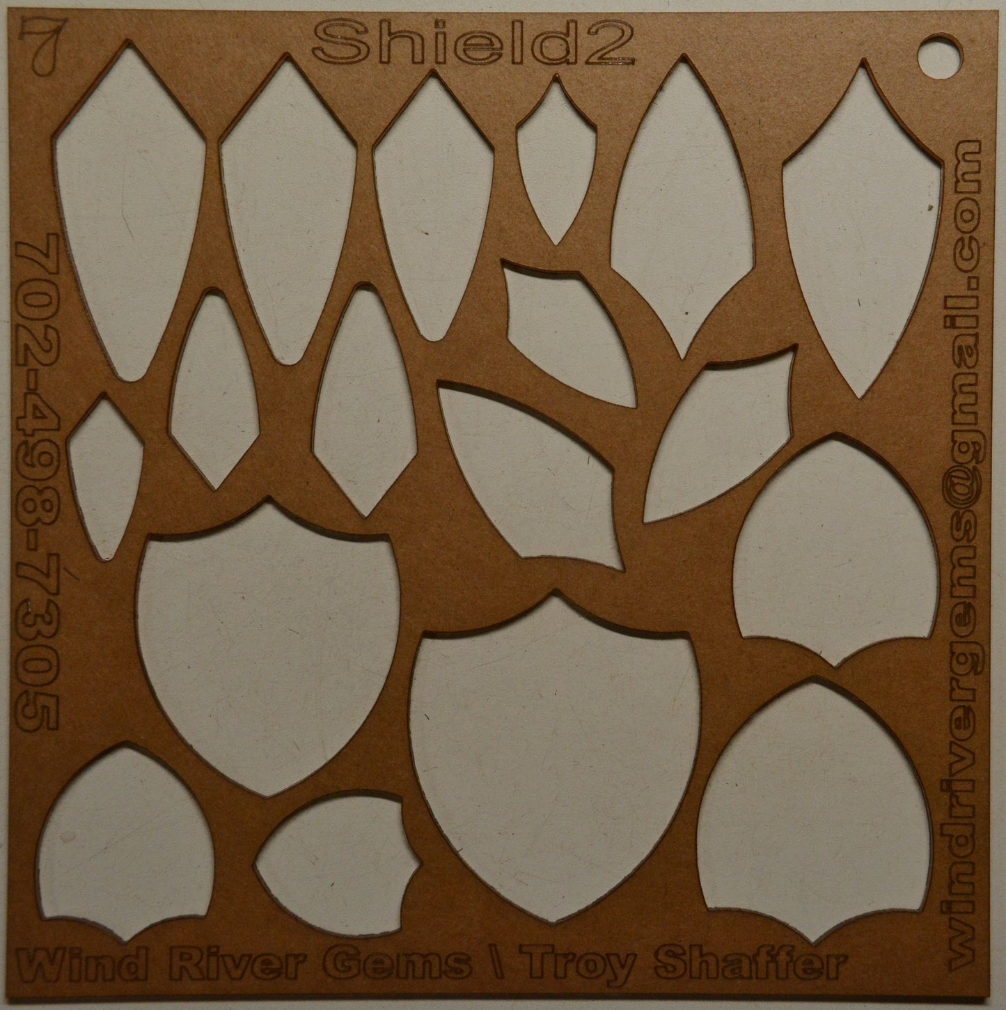 Lapidary template 7 - Shield 2