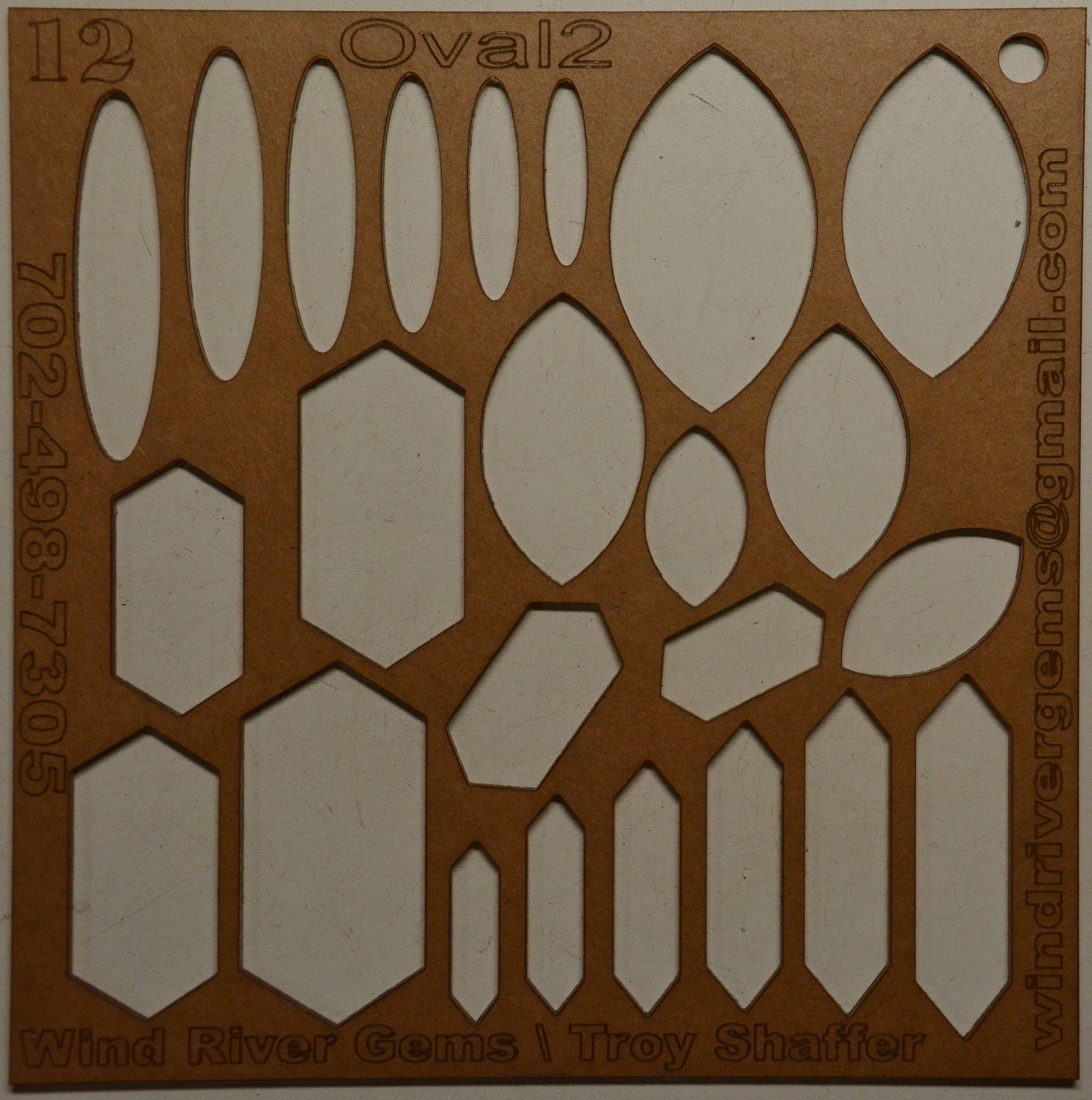 Lapidary template 12 - Oval 2