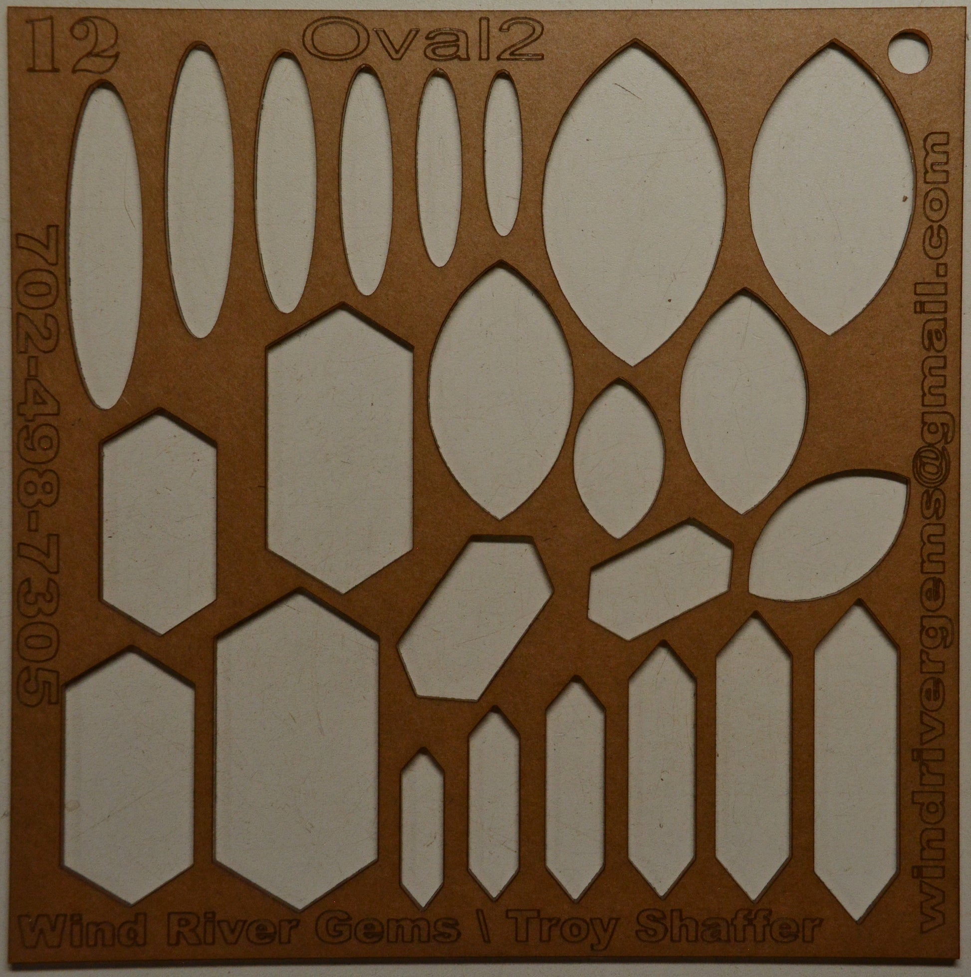 Lapidary template 12 - Oval 2