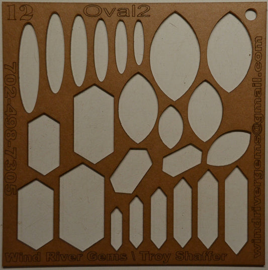 Lapidary template 12 - Oval 2