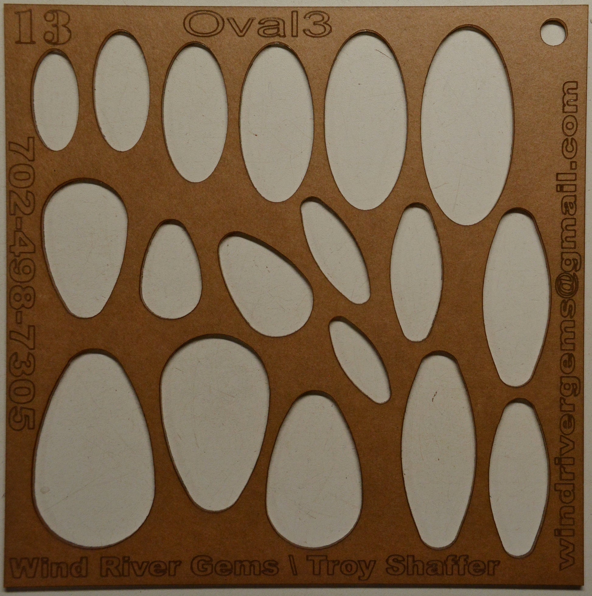Lapidary template 13 - Oval 3