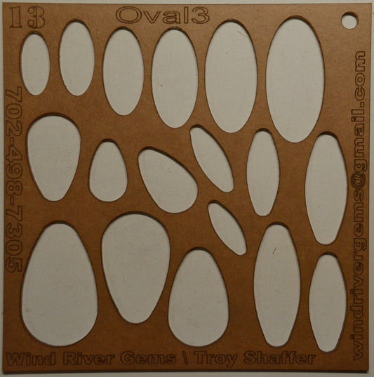 Lapidary template 13 - Oval 3