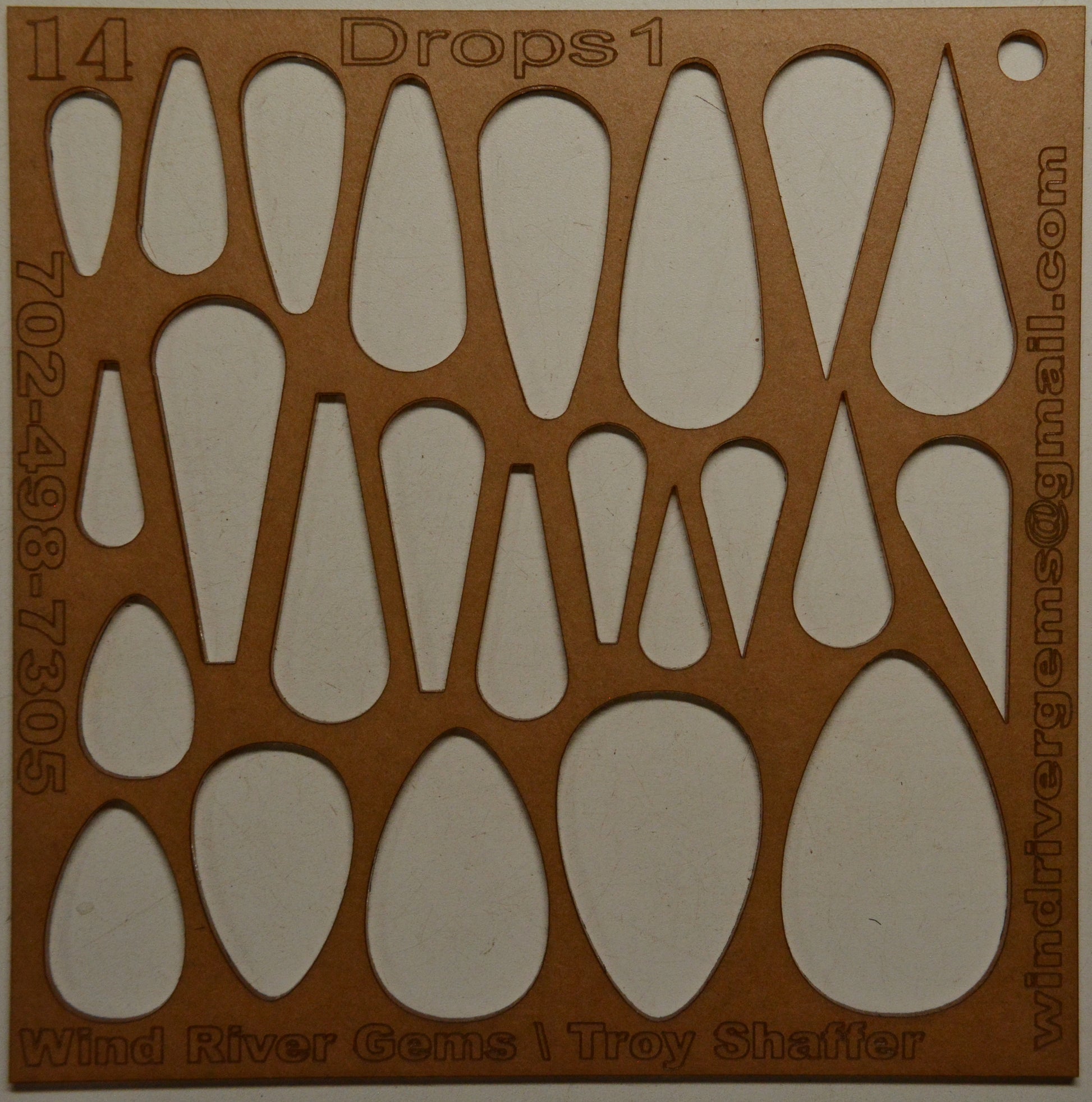 Lapidary template 14 - Drops 1