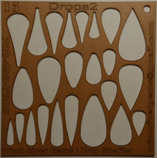 Lapidary template 15 - Drops 2