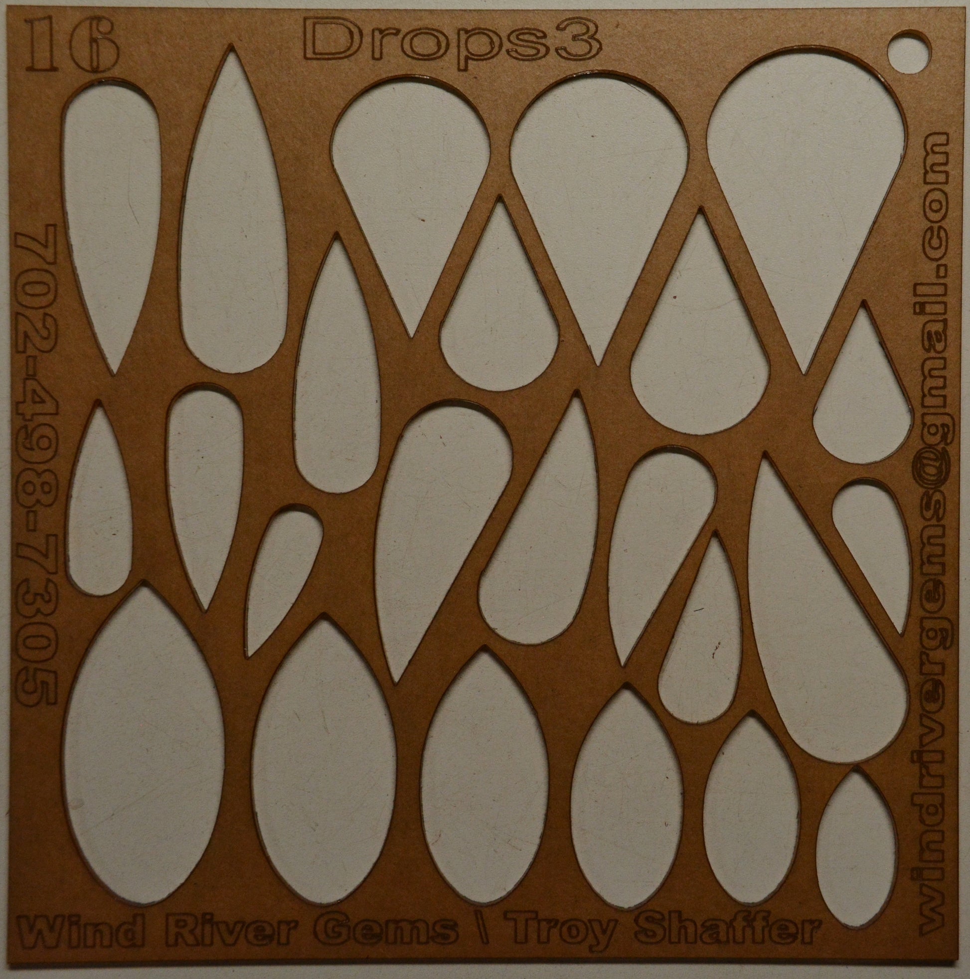 Lapidary template 16 - Drops 3