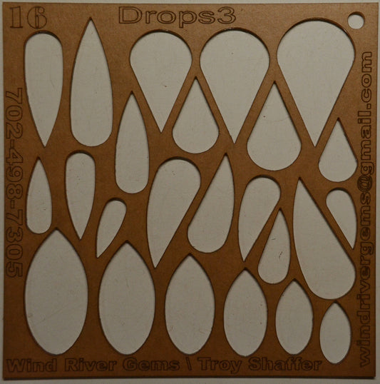 Lapidary template 16 - Drops 3