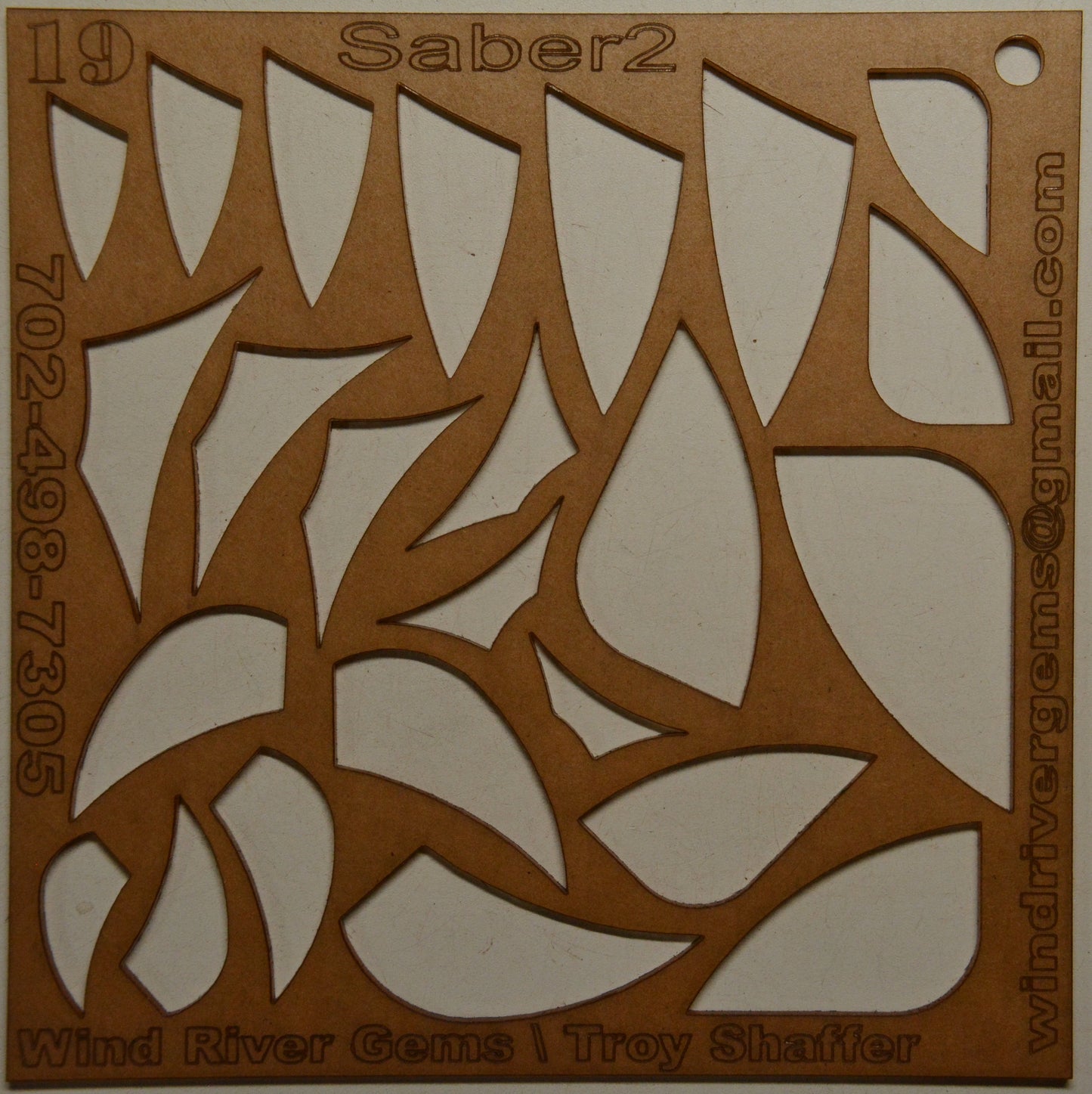 Lapidary template 19 - Saber 2