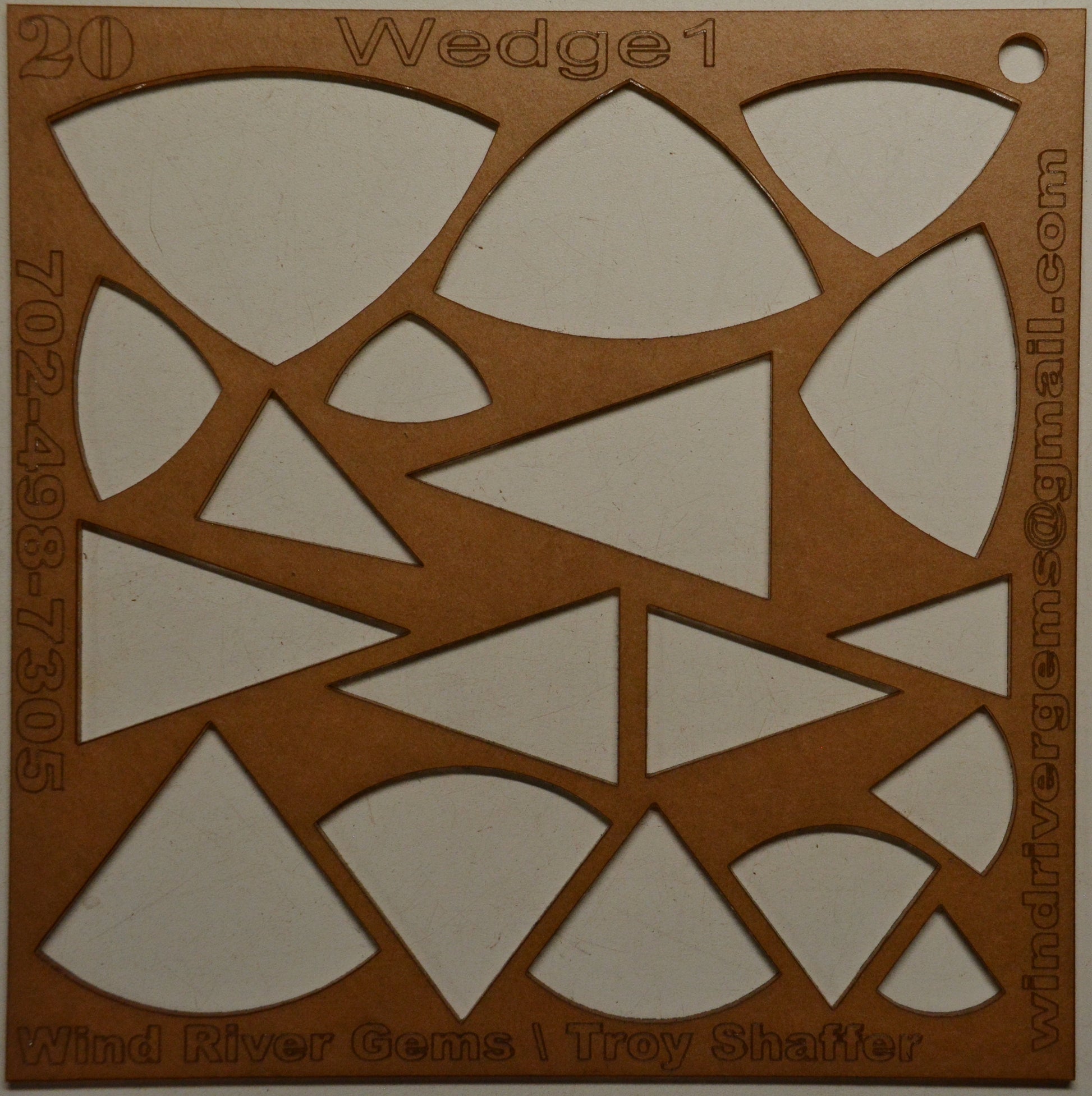 Lapidary template 20 - Wedge 1