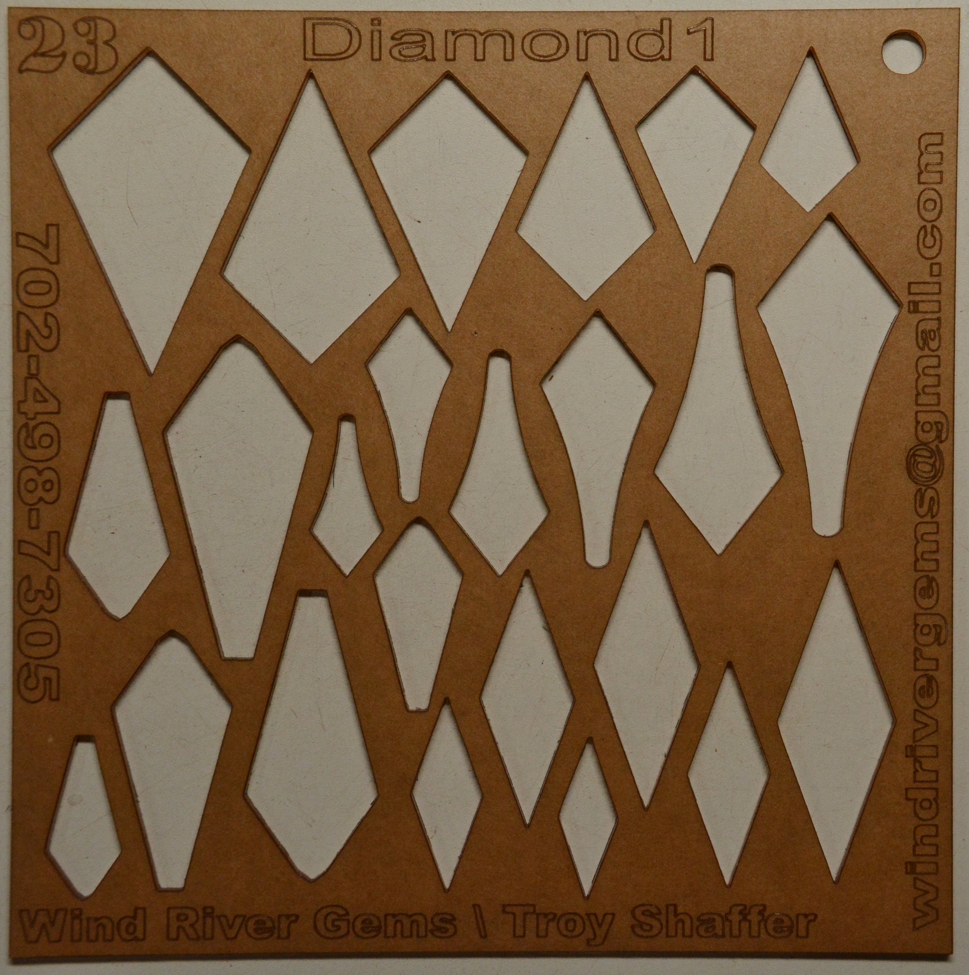 Lapidary template 23 - Diamond 1