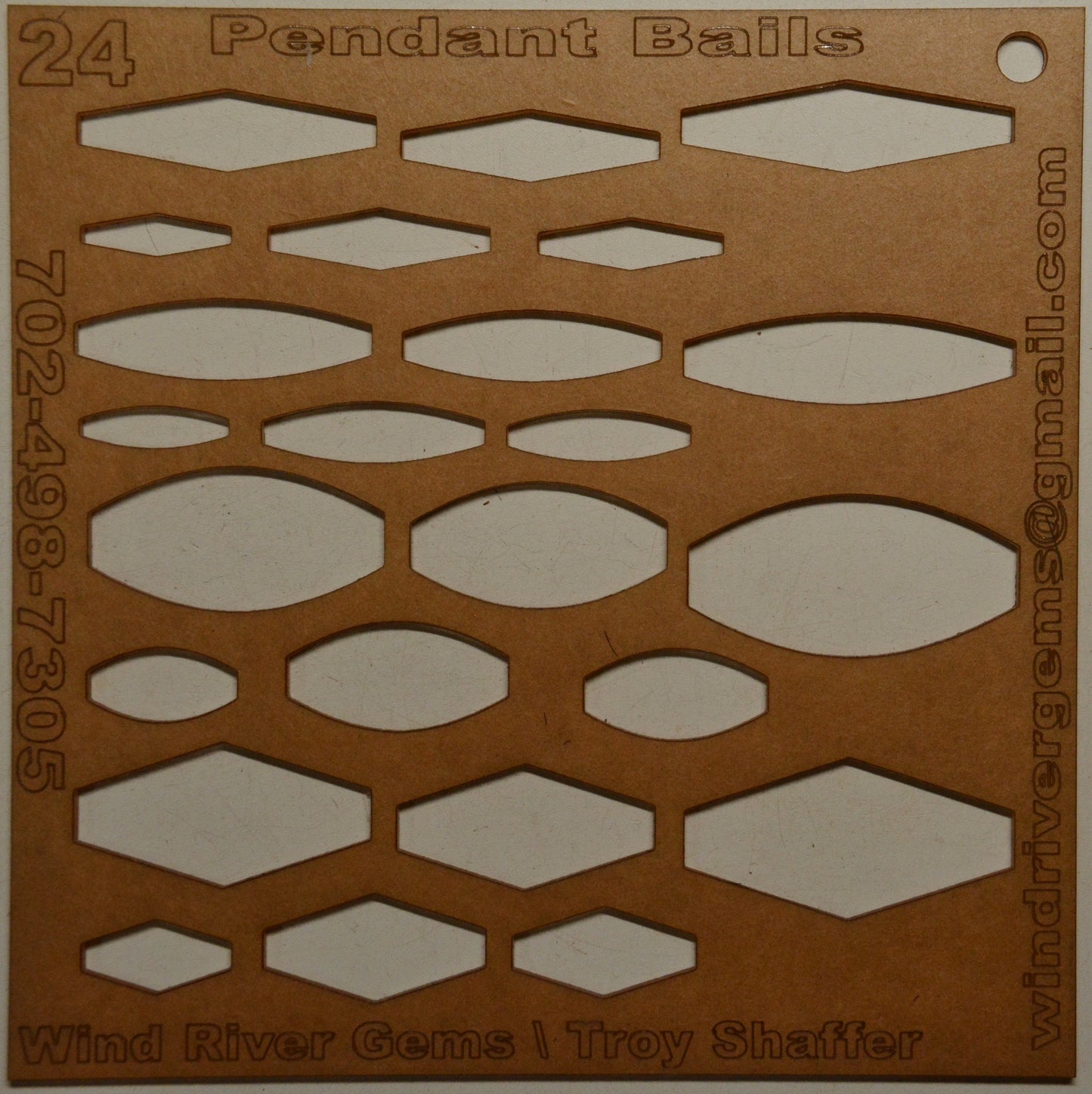 Lapidary template S1 - Pendant Bails