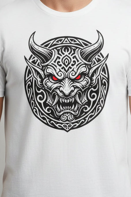 Japanese Oni demon tattoo style short sleeve graphic tee – Press Play Graphics