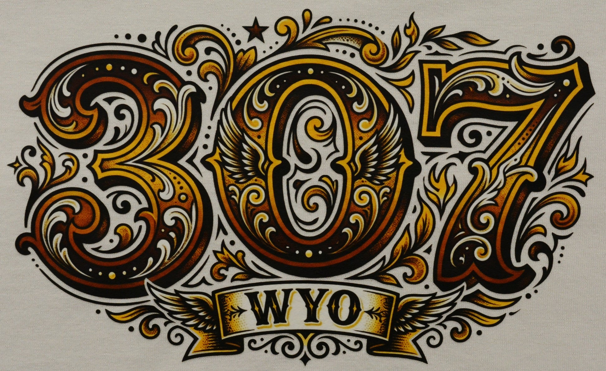 307 Wyoming short sleeve shirt – front view graphic tee
