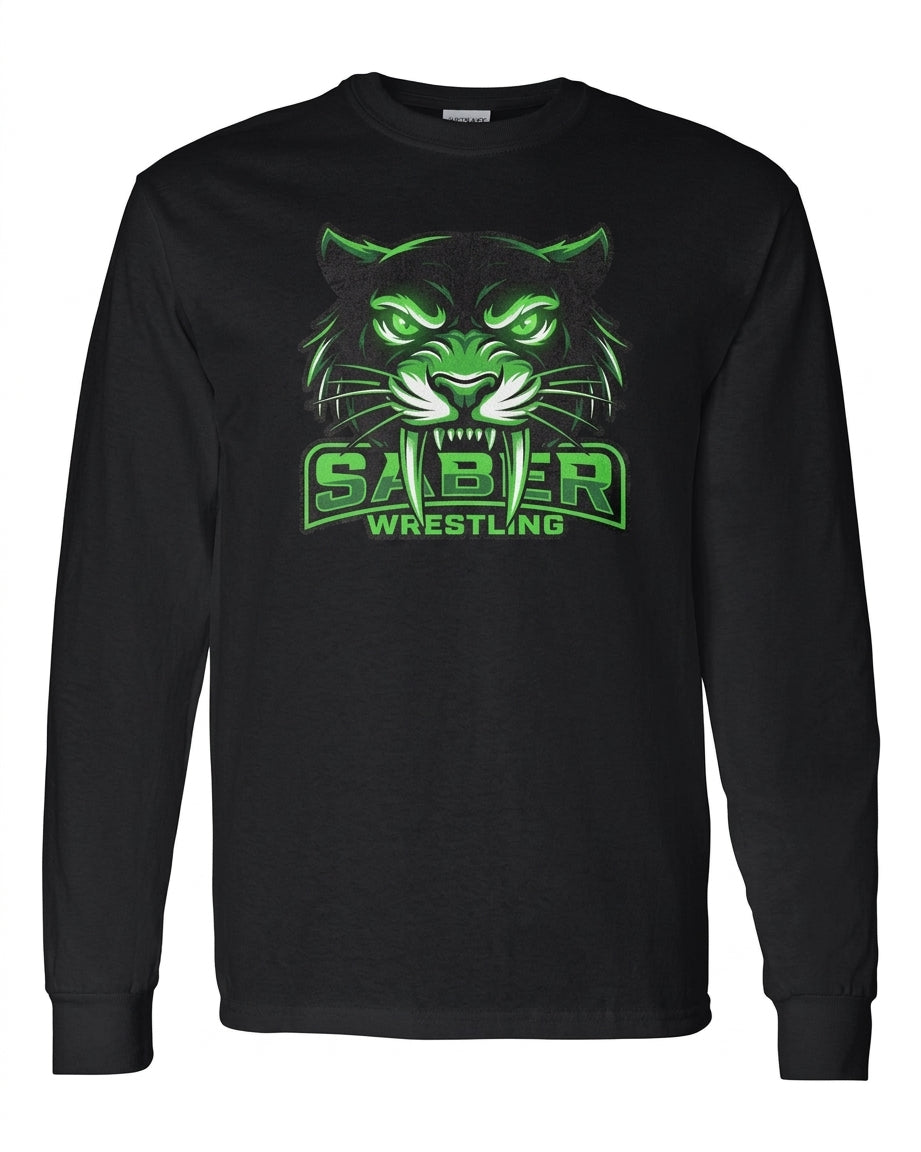 Lander Sabers Wrestling Black Long-Sleeve Shirt