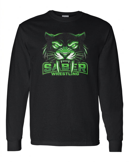 Lander Sabers Wrestling Black Long-Sleeve Shirt
