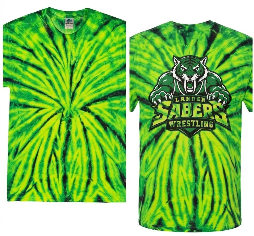 Lander Sabers Wrestling Colortone Short-Sleeve Tie-Dye Shirt