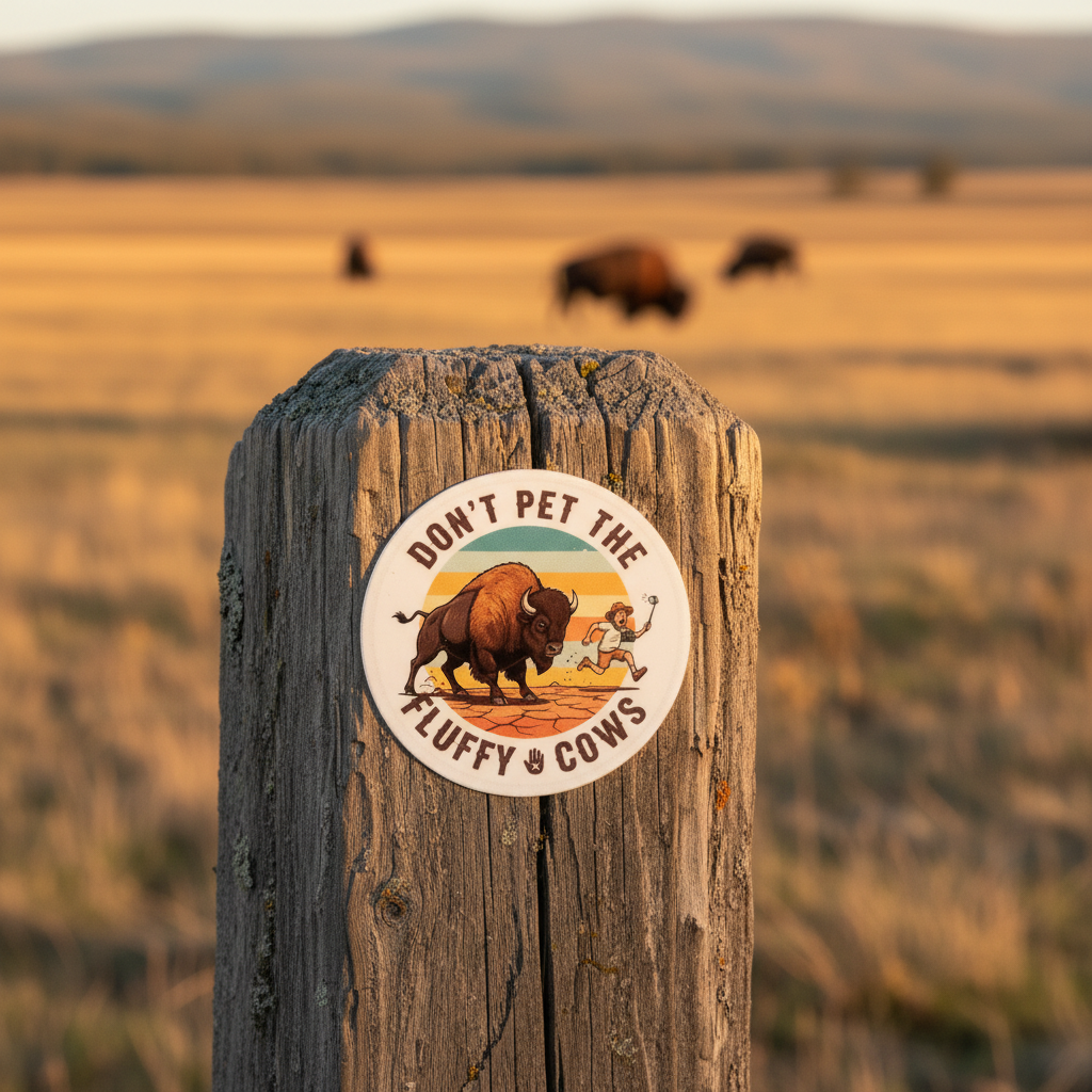Don't Pet the Fluffy Cows Sticker – Yellowstone Setting